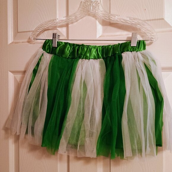 Womens Green & White Lace Overlay Skirt, One Size, 13" Long, New - Picture 1 of 4
